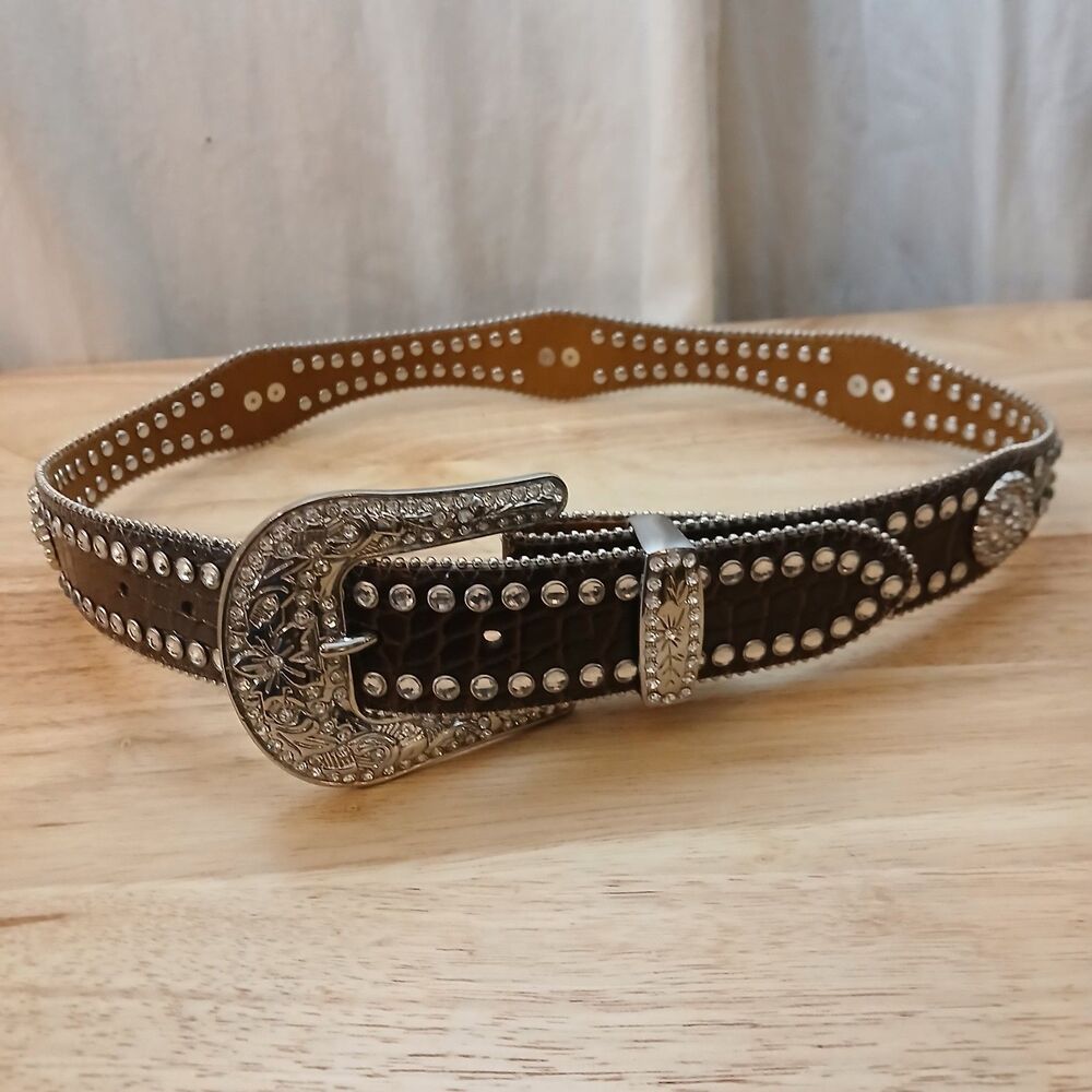 Nocona Girls Scalloped Rhinestone Belt N4426002- 28 Fits 27"-31" Western Bling